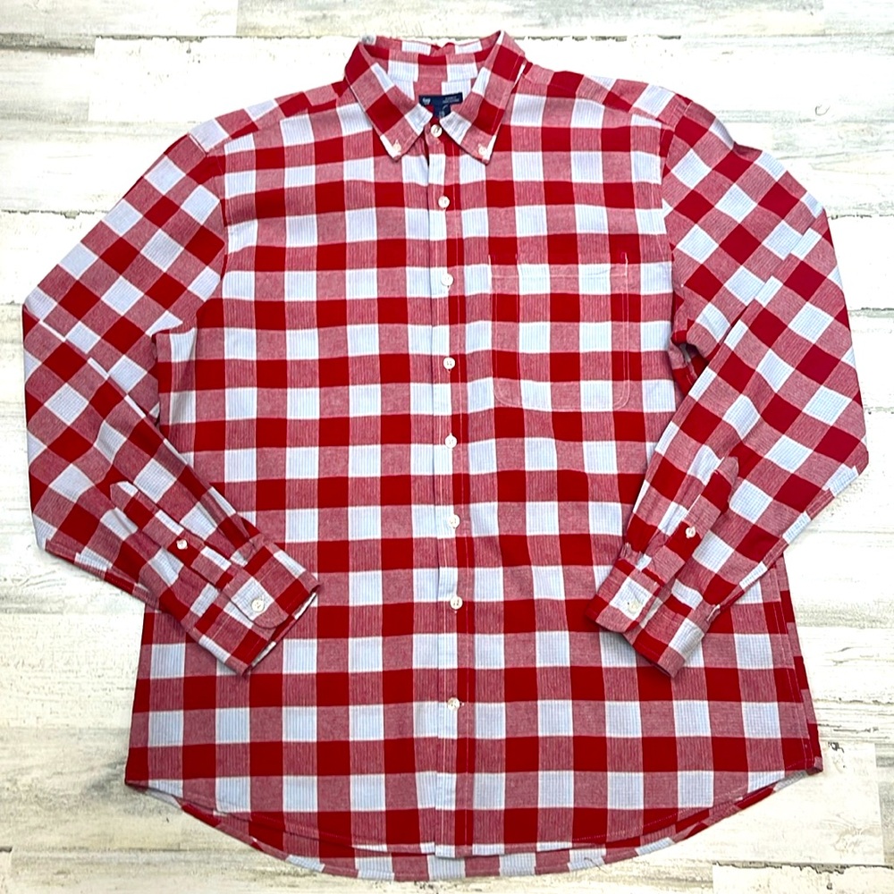 Gap Men’s Red Plaid Button Down Shirt Size XL